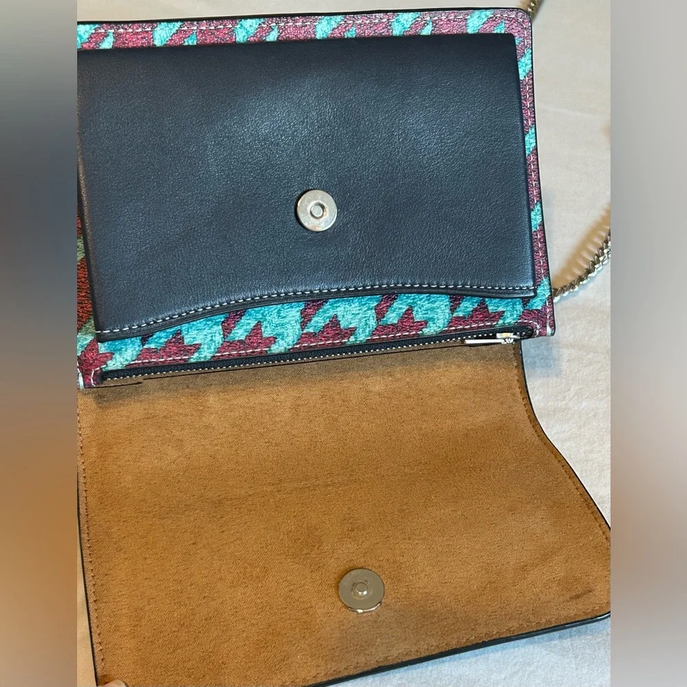 Coach Klare Mini Houndstooth Chain Shoulder Bag - Picture 7 of 9